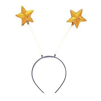 Gold Star in Circle Logo - Head Boppers Gold Stars for Fancy Dress Party Accessory: Amazon.co