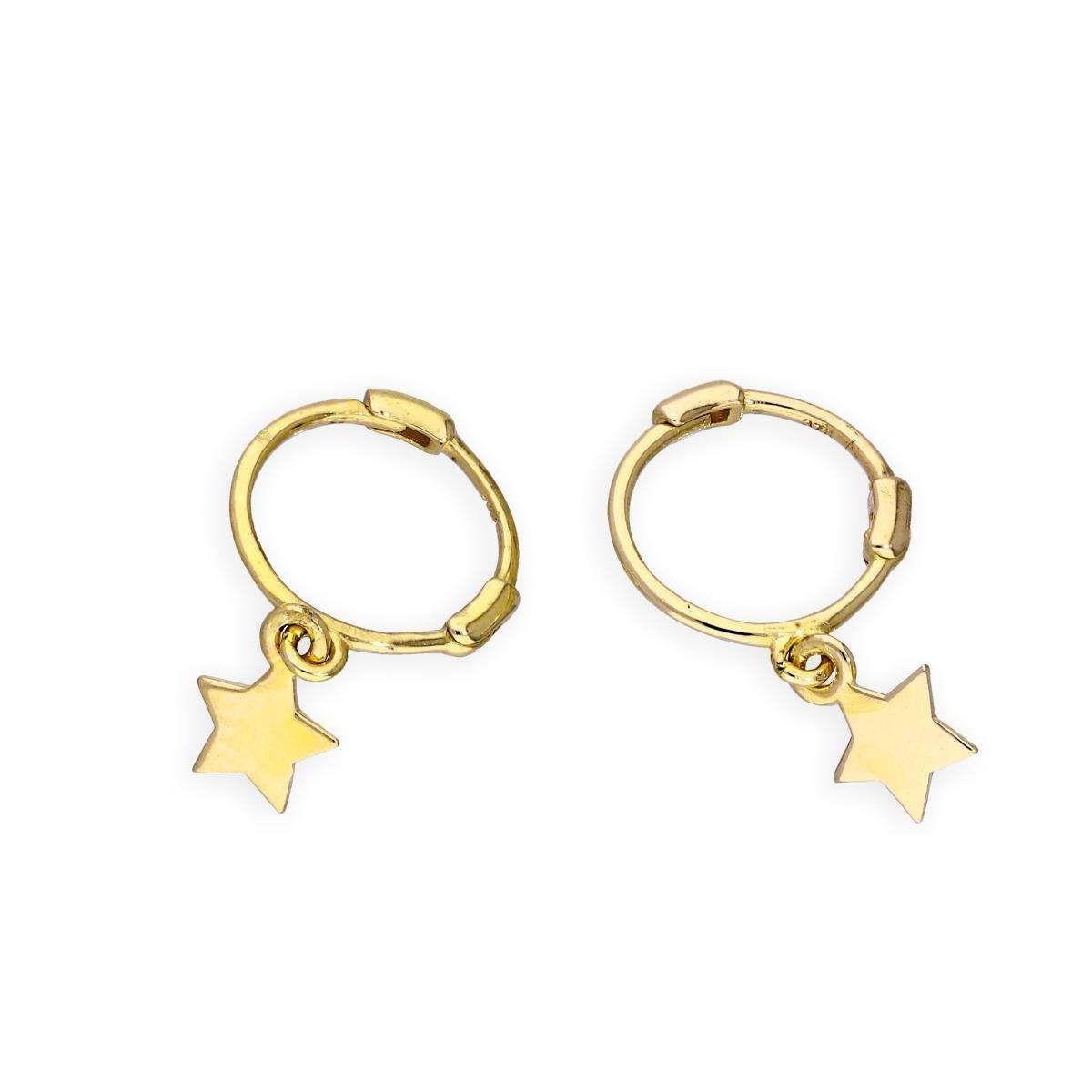 Gold Star in Circle Logo - 9ct Gold Star Hoop Earrings | JewelleryBox.co.uk