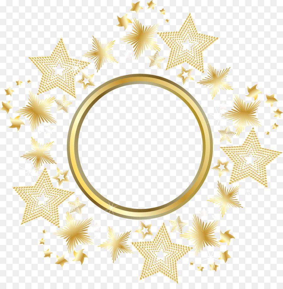 Gold Star in Circle Logo - Circle Gold Star - Decorative gold star round frame png download ...