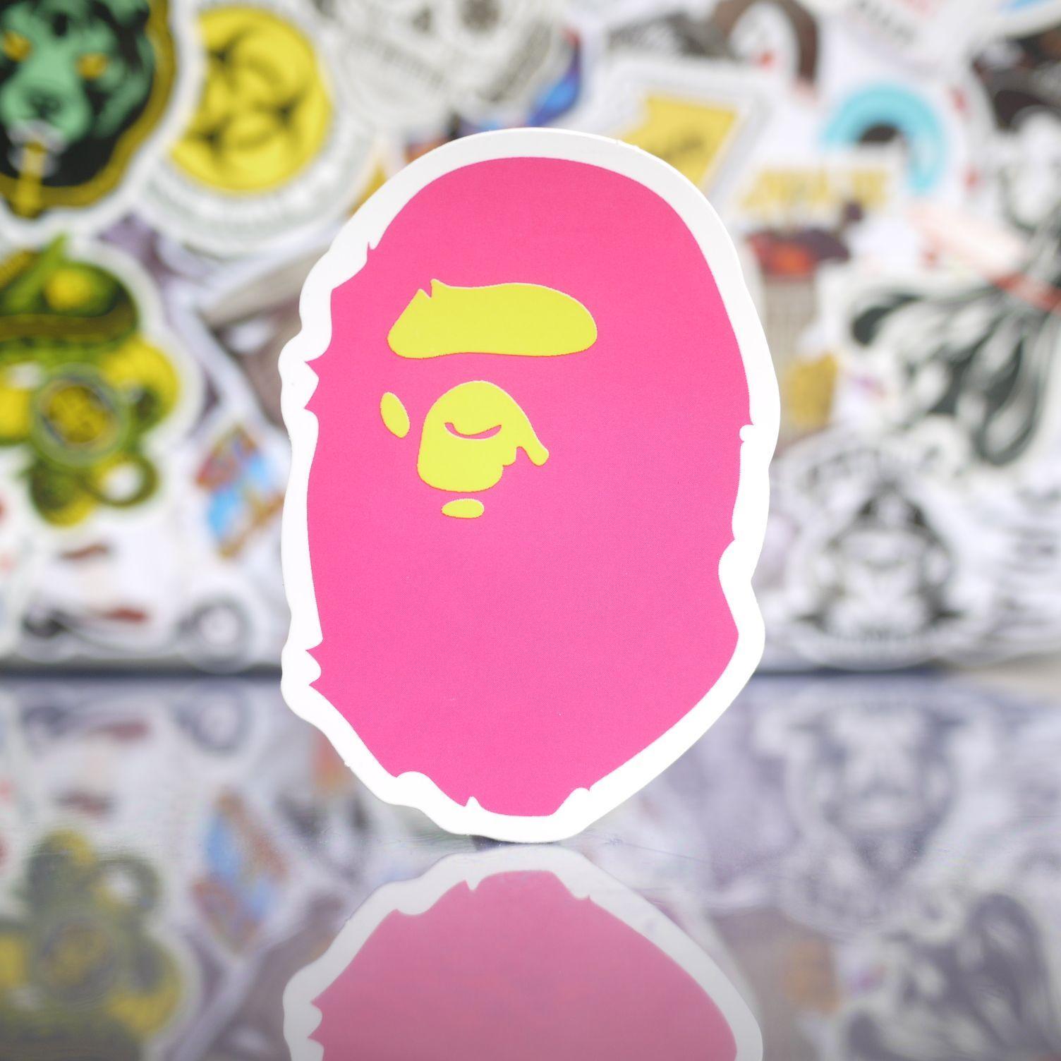 Bathing Ape Pink Logo - A BATHING APE Pink Logo Sticker | Skateboard Stickers | Logo sticker ...