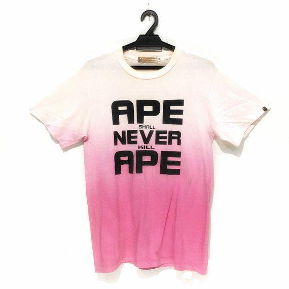 Bathing Ape Pink Logo - Vintage BAPE A BATHING APE Never Kill Ape Pink Tie Dye Tee | Etsy