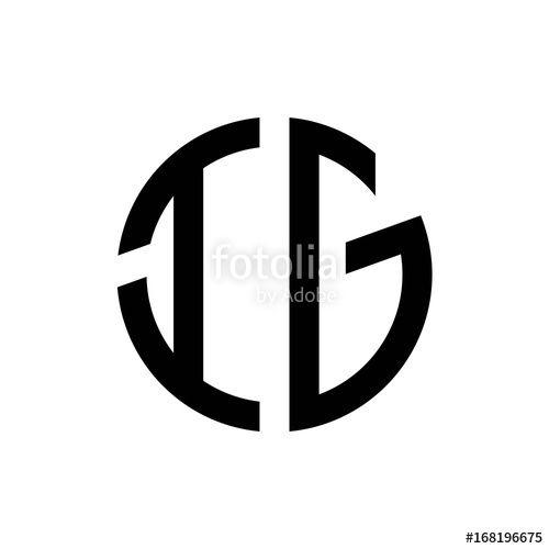 IG Logo - initial letters logo ig black monogram circle round shape vector