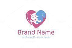 Woman Holding Baby Blue Logo - Best Religious. Charity. Community Design Templates