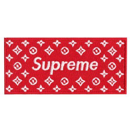 LV Supreme Box Logo - Red Supreme LV Box Logo Iron On Applique Patch - Walmart.com