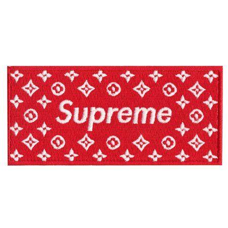 LV Supreme Box Logo - Red Supreme LV Box Logo Iron On Applique Patch