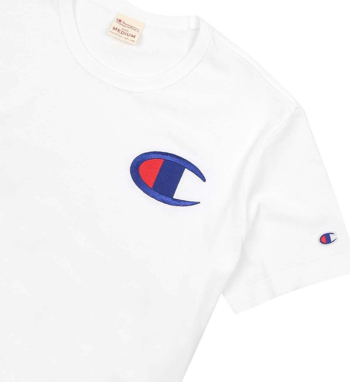 Giant White C Logo - Champion Reverse Weave Big C Logo T Shirt White | 5Pointz