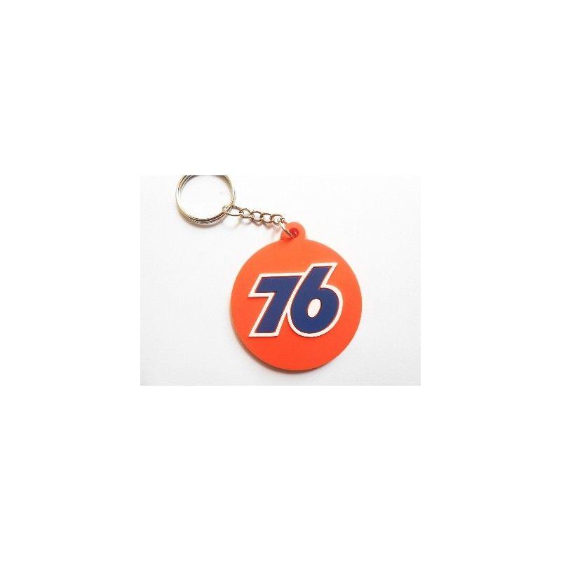 Orange and Blue 76 Logo - 76 Vespa keychains - key ring rubber orange / blue - Racing Stickers