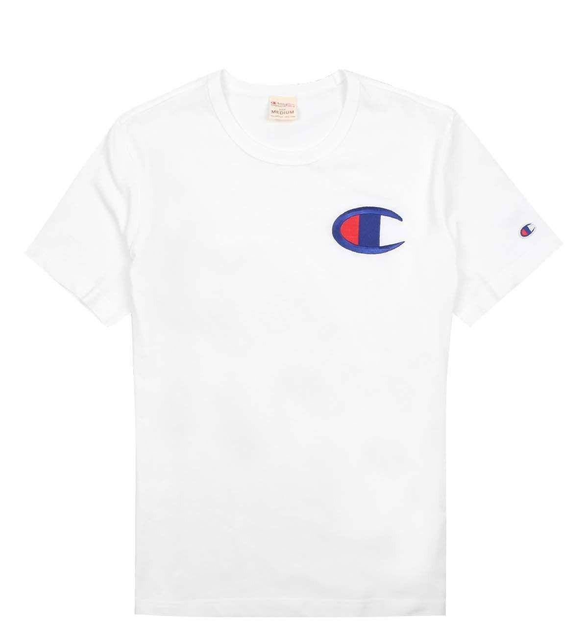Giant White C Logo - Champion Reverse Weave Big C Logo T Shirt White | 5Pointz