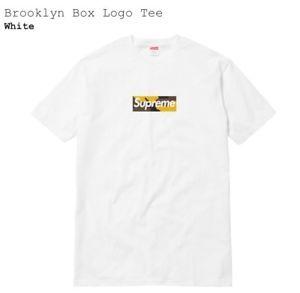 New York F Logo - DS Supreme New York F W 2017 Brooklyn Box Logo Tee (White)- M