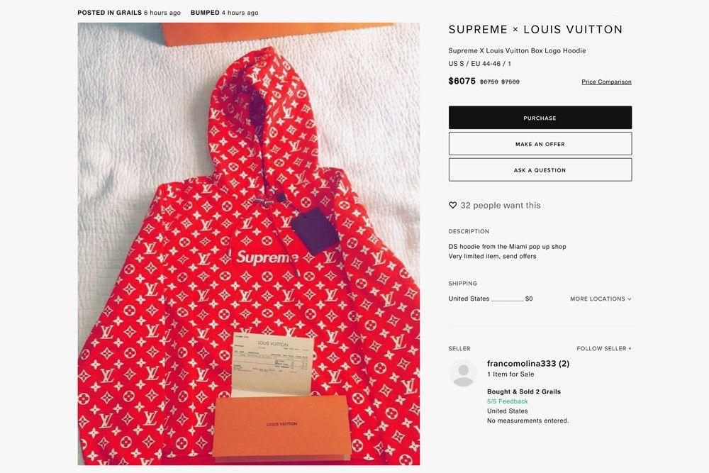 LV Supreme Box Logo - Supreme x Louis Vuitton Absurd Resell Prices | HYPEBEAST