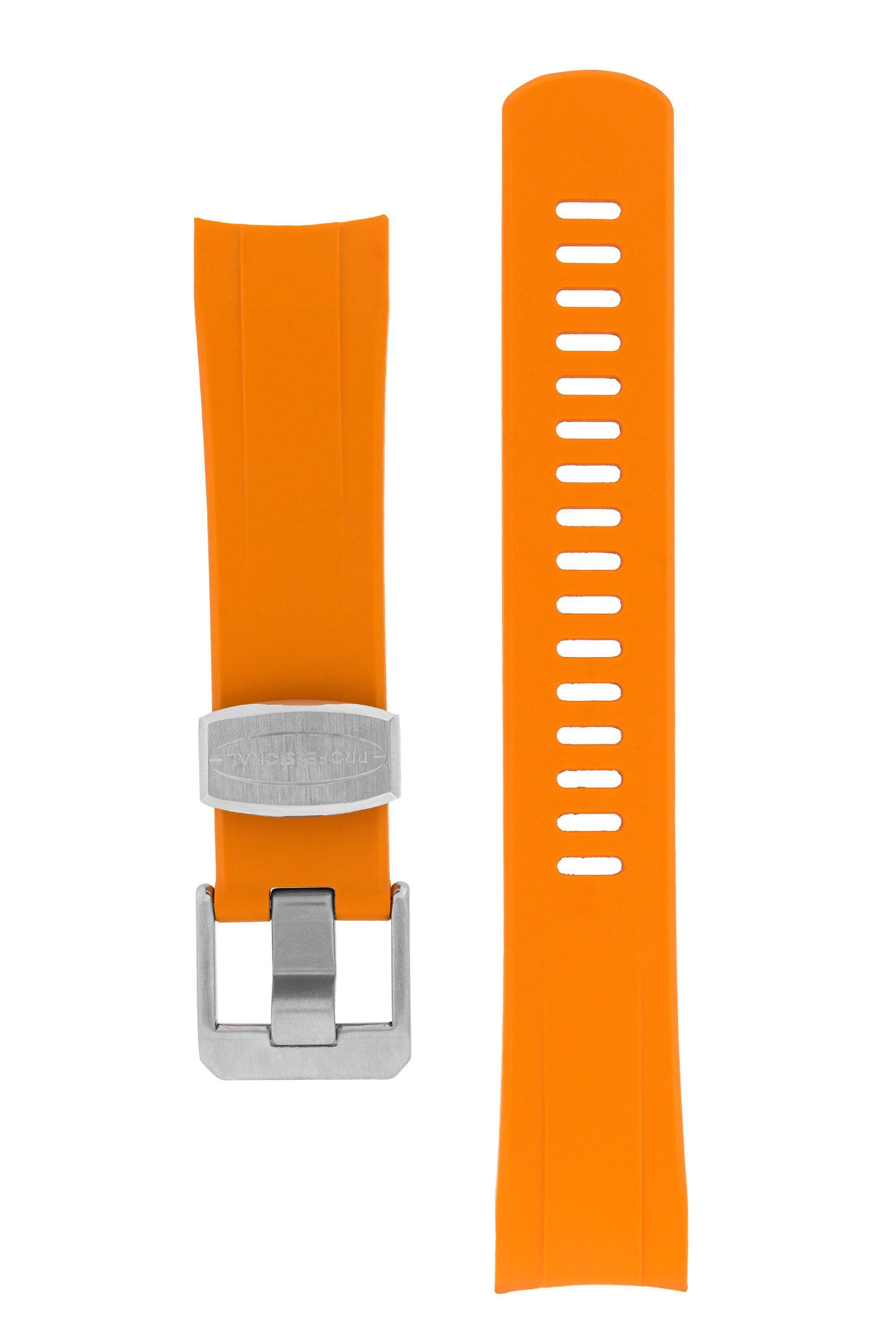 Orange and Blue 76 Logo - CRAFTER BLUE Rubber Watch Strap for Seiko New Samurai