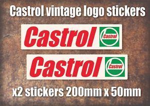 Old- Style Logo - x2 Castrol old style logo vinyl sticker decal Euro style Castrol 1