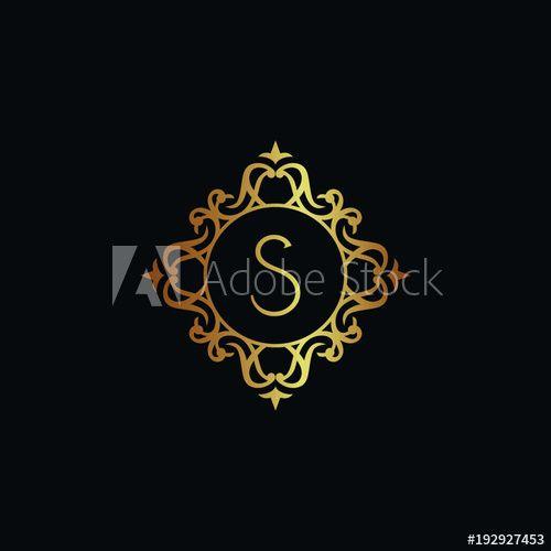 Golden S Logo - Vintage old style logo icon golden. Letter S logo. Royal hotel ...