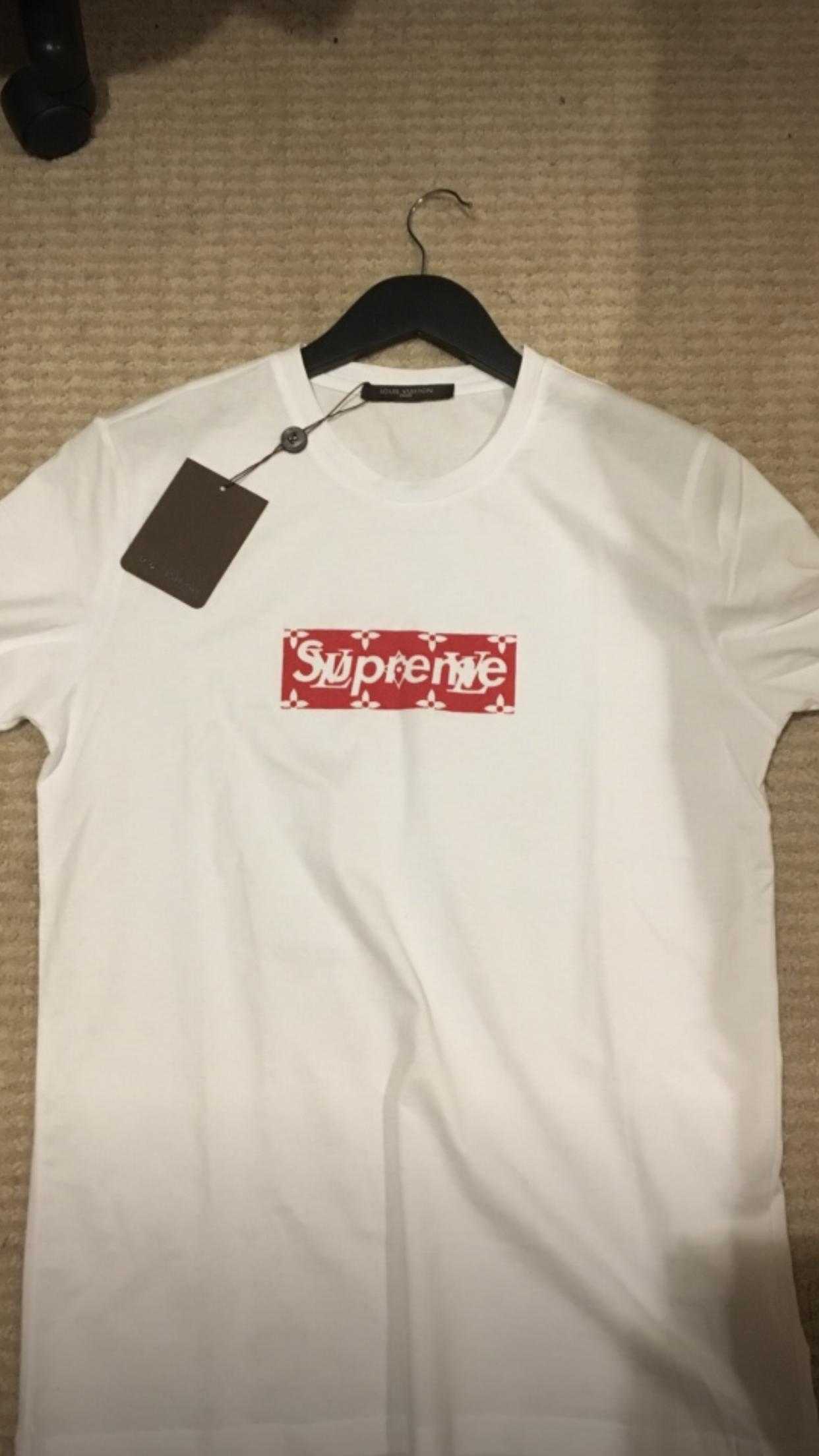 LV Supreme Box Logo - LC- LV x SUPREME box logo tee