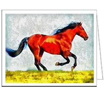 Old Red Horse Logo - Old Red of 6 Notecards with Envelopes