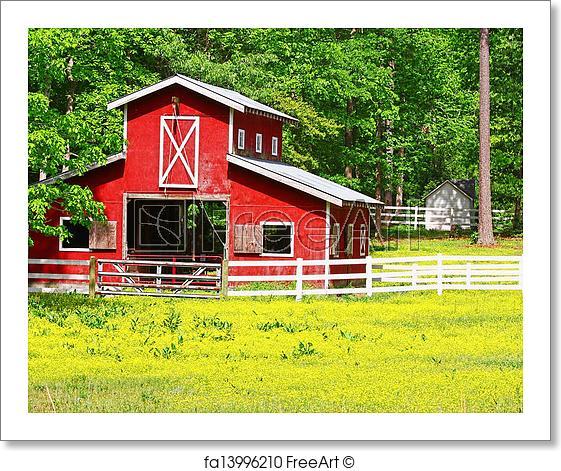 Old Red Horse Logo - Free art print of An unusual two story old red horse barn outside