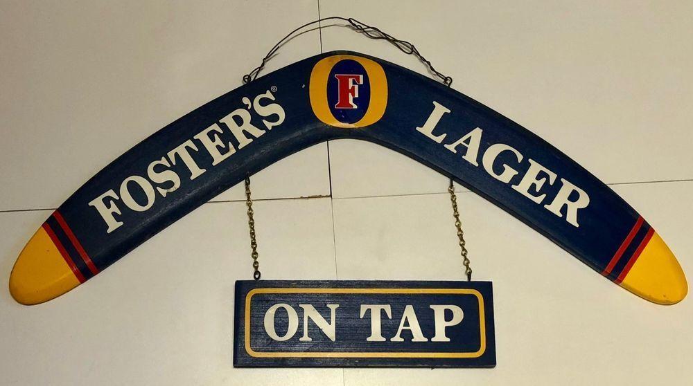 Double Boomerang Logo - Foster's Lager Boomerang Beer Australian Sign Double Sided On Tap ...