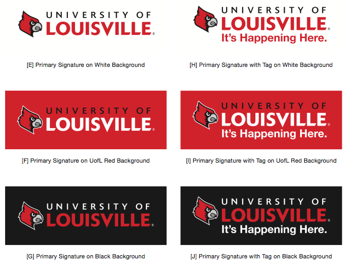 Two Black F Logo - Primary Signature With and Without the Tagline — UofL Brand