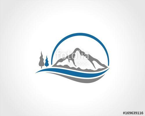 Wave and Mountain Logo - Circle Mountain Wave Logo Stock Image And Royalty Free Vector Files