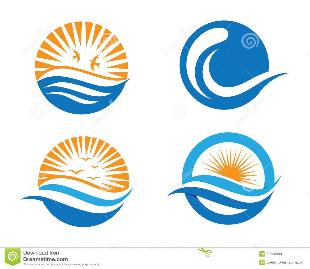 Orange Circle Wave Logo - Ocean Beach Wave Logo Stock Vector: 60506334. { L o g o