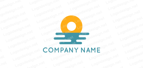 Orange Circle Wave Logo - letter o made of sun with sea waves. Logo Template by LogoDesign.net