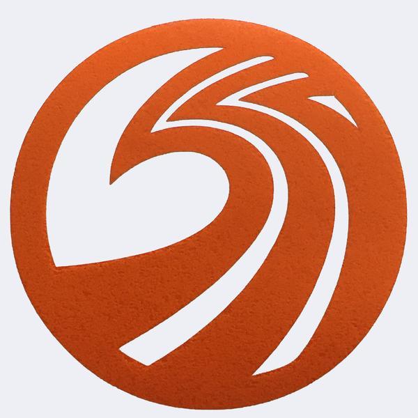 Orange Circle Wave Logo - Seaside Surf Shop - New Wave Logo Die Cut- 4.25