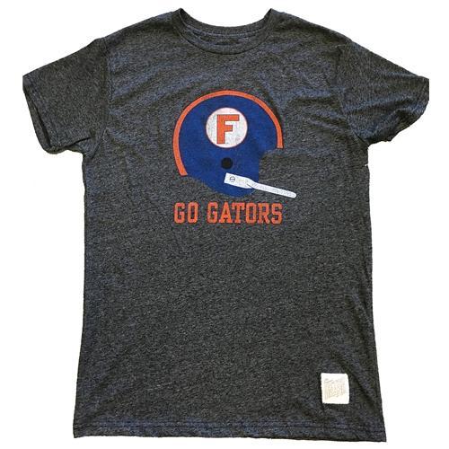 Go Gators Logo - Florida Retro Brand Go Gators Helmet Tee (Black)