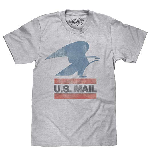 Postal Eagle Logo - Amazon.com: Tee Luv U.S. Mail Eagle Logo T-Shirt - Soft Touch USPS ...