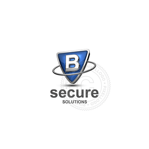 3D B Logo - Cool shield letter B logo ring around Metal shield