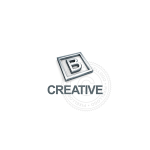 3D B Logo - M3D Letter B Logo - Gallery logo Metal frame around a Type | Pixellogo