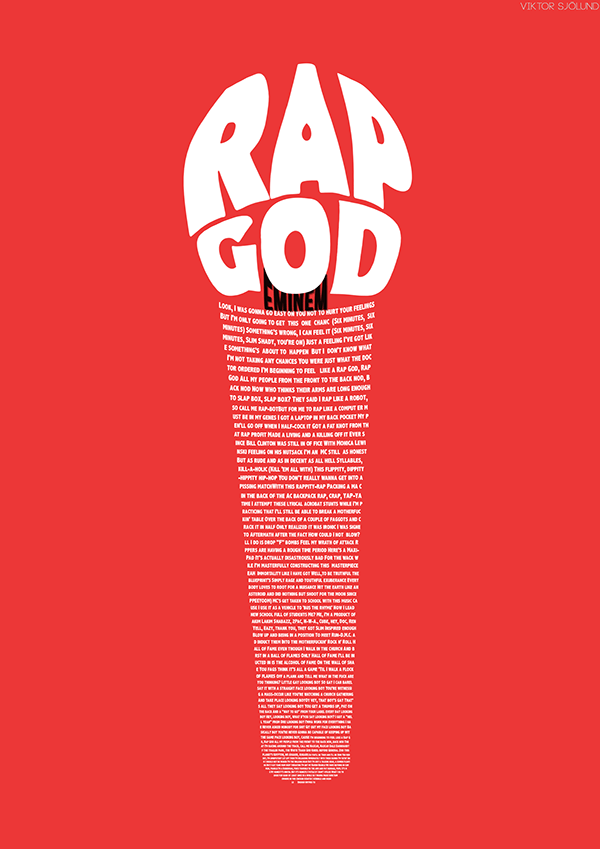 Rap God Logo - Eminem - Rap God [typography] on Student Show