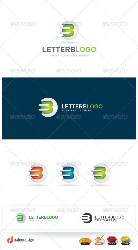3D B Logo - Letter B 3D logo