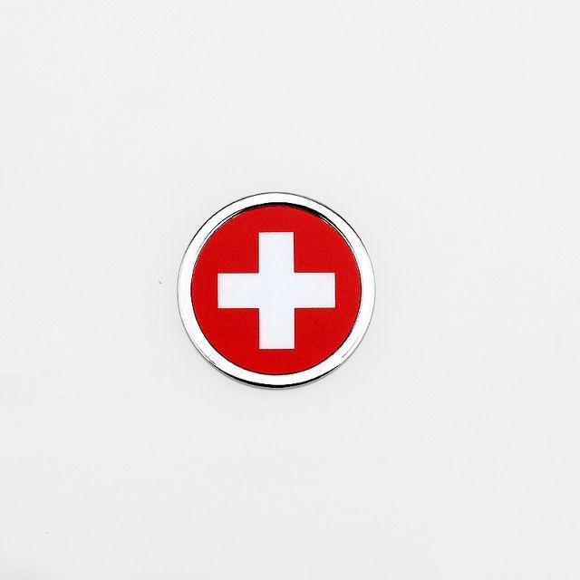 Swiss Flag Logo - For Swiss flag Logo Car Sticker Round Emblem Badge Accessories