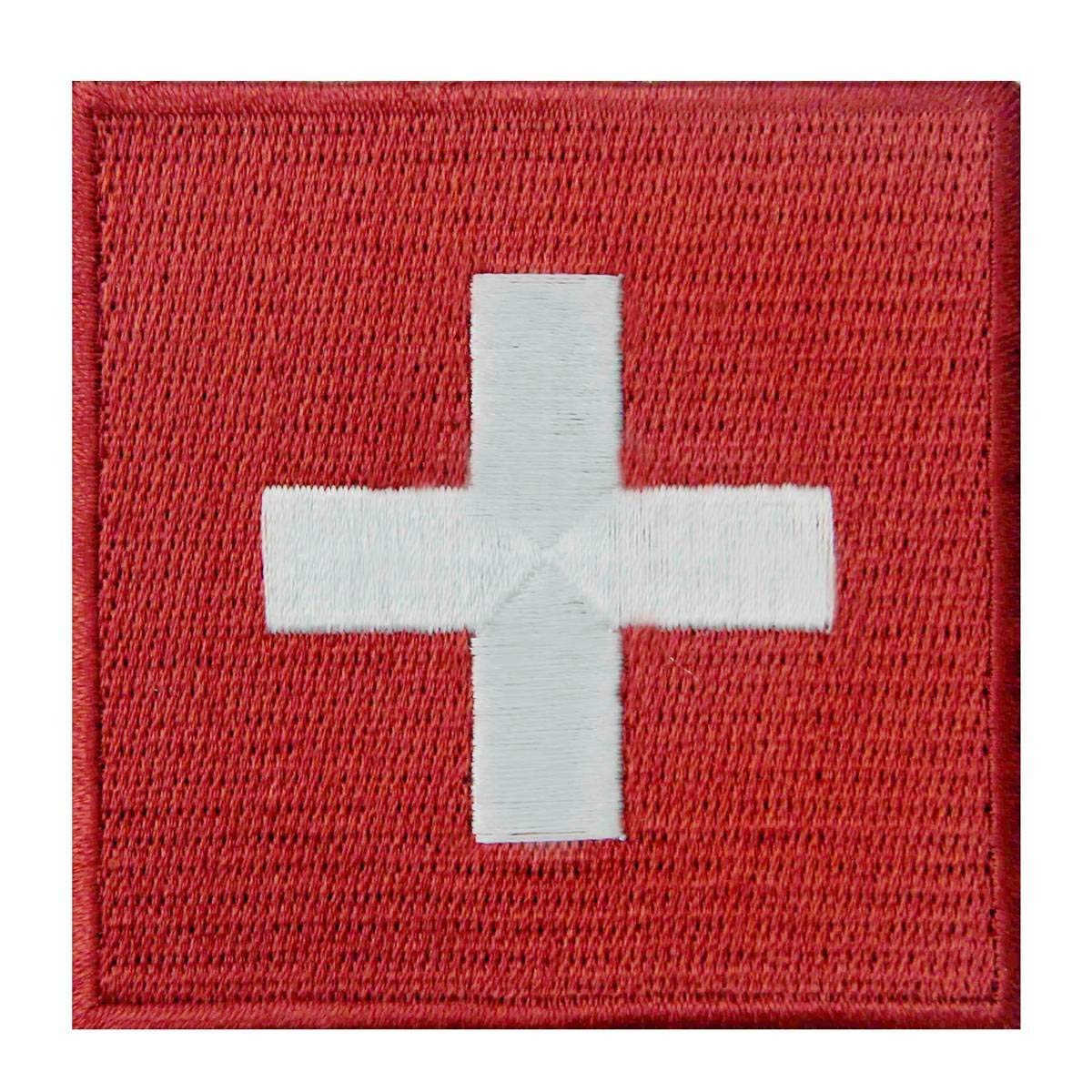 Swiss Flag Logo - Switzerland Flag Embroidered CH Patch Swiss Iron On Sew