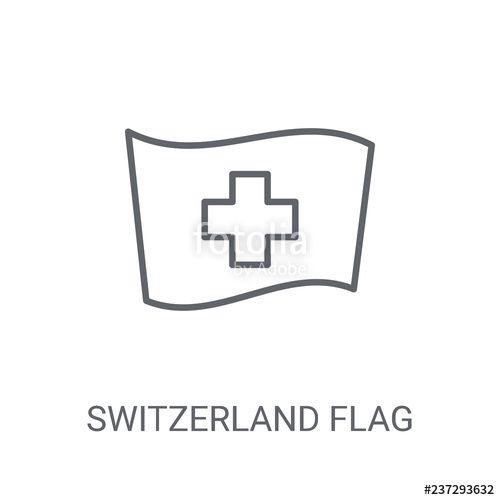Swiss Flag Logo - Switzerland flag icon. Trendy Switzerland flag logo concept on white