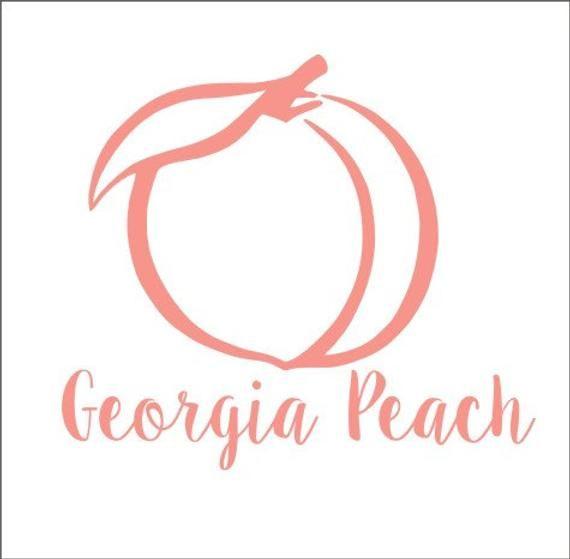 State of Georgia Peach Logo - Georgia Peach Decal Georgia Peach Vinyl Decal Car Decal