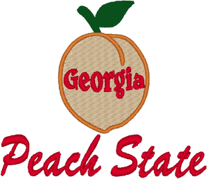 State of Georgia Peach Logo - State Nickname - Peach State - Georgia Travel Agency