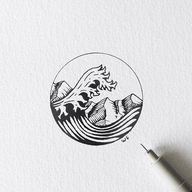 Wave and Mountain Logo - Wave mountain . . . | Tatted | Tattoos, Tattoo designs, Body Art