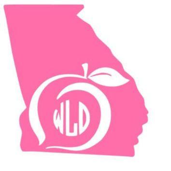 State of Georgia Peach Logo - Georgia State Decal Georgia Peach Decal from WhitneysMonograms on