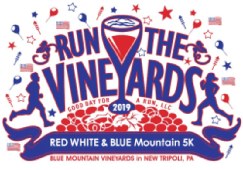 Red White Race Logo - Run the Vineyards White and Blue Mountain 5K Tripoli, PA