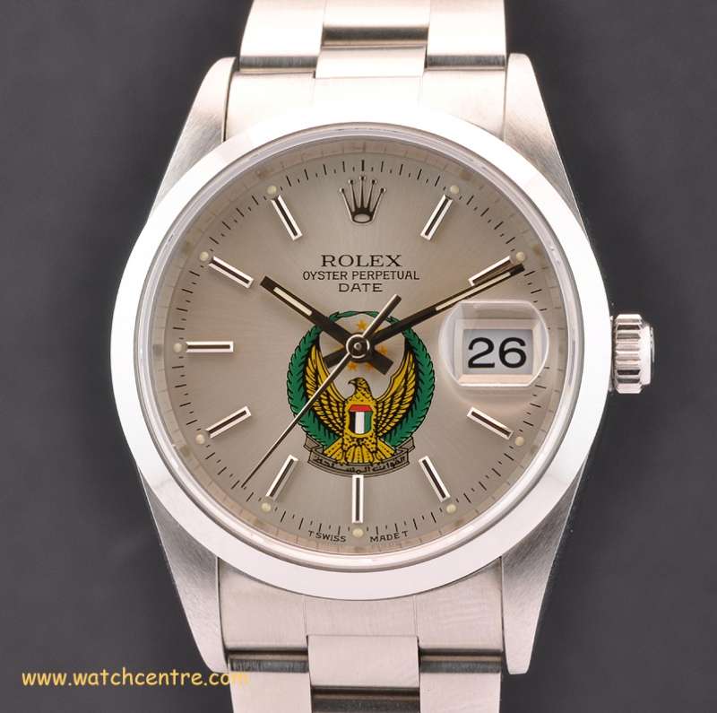 Rolex Logo - Rolex S/steel UAE Crest Eagle Logo Dial Oyster Perpetual Date 15200 ...
