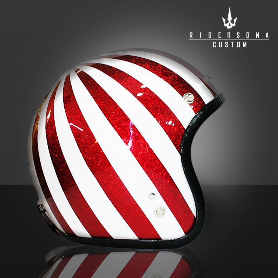Red White Race Logo - ducati vintage red white race colors metal flake paint helmet