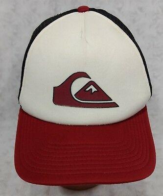 Red Wave Mountain Logo - QUIKSILVER WAVE MOUNTAIN Logo Mesh Trucker Hat Cap Tri-Color ...