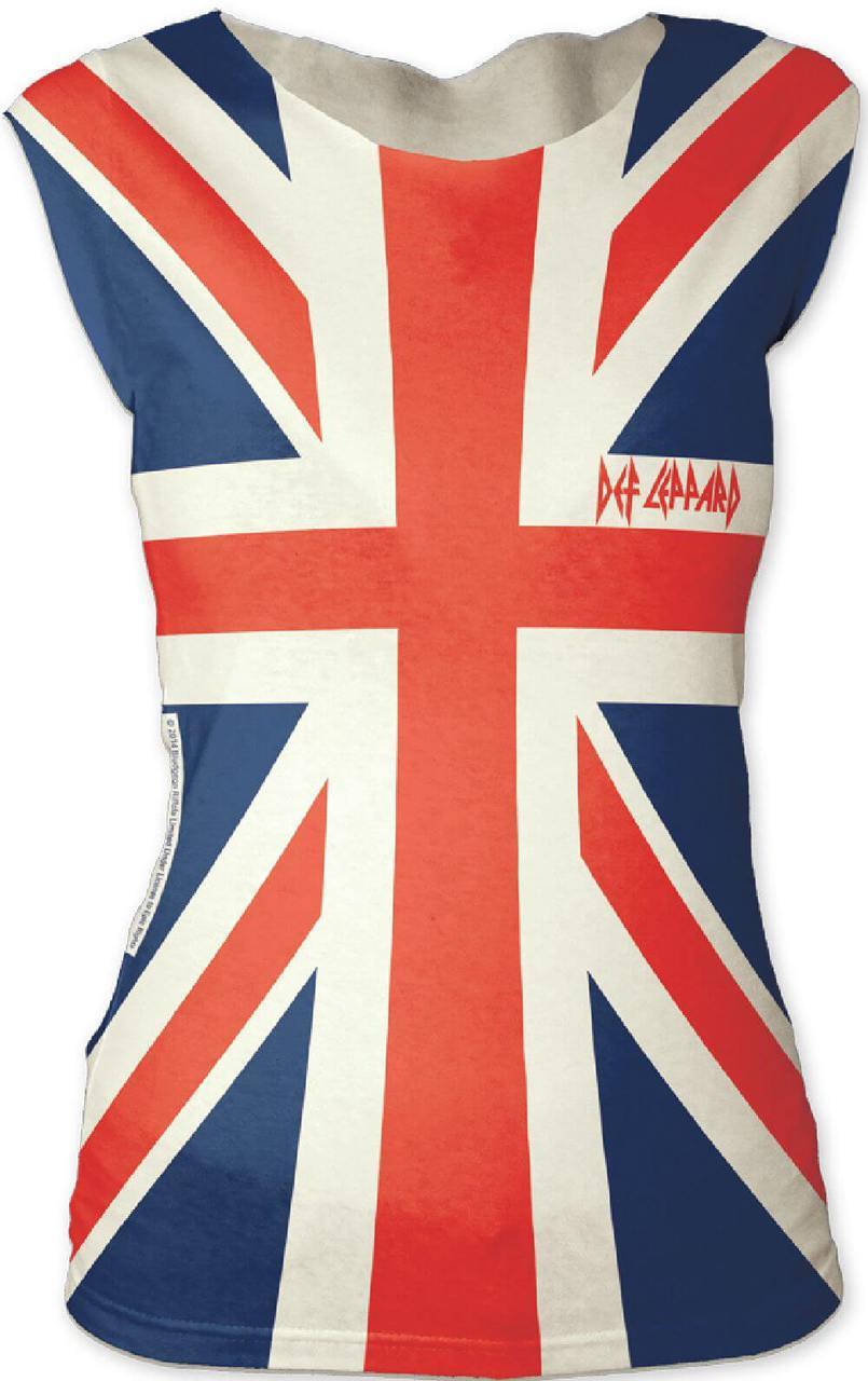 Def Leppard Band Logo - Def Leppard Union Jack British Flag Logo Women's Sleeveless Shirt