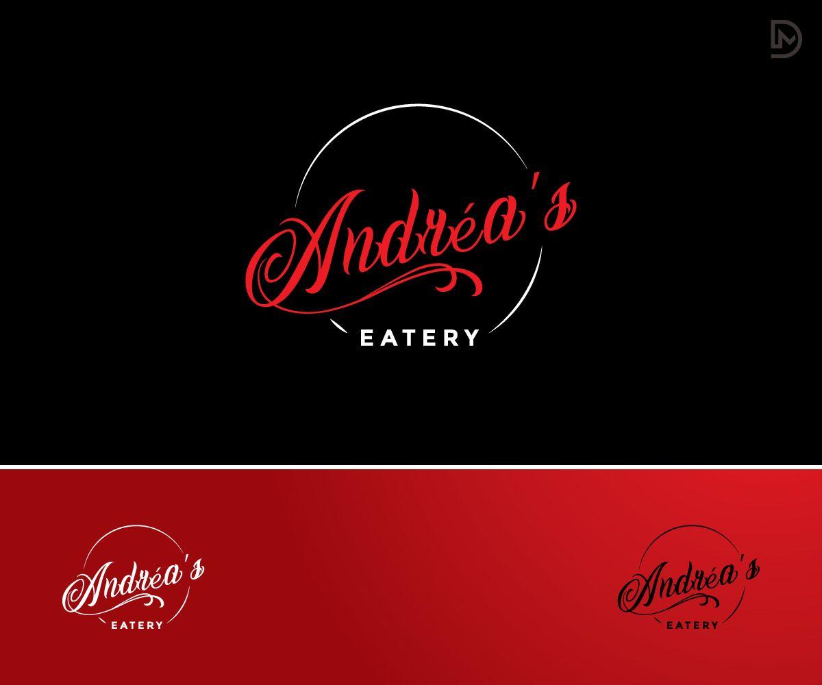 Red Cursive Logo - Serious, Personable, American Restaurant Logo Design for Andréa's
