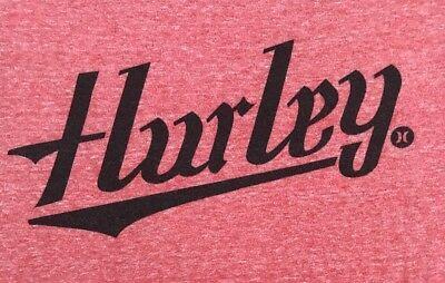 Red Cursive Logo - NEW HURLEY BLCK Cursive Logo Red T Shirt Mens Small Euc S - $14.99
