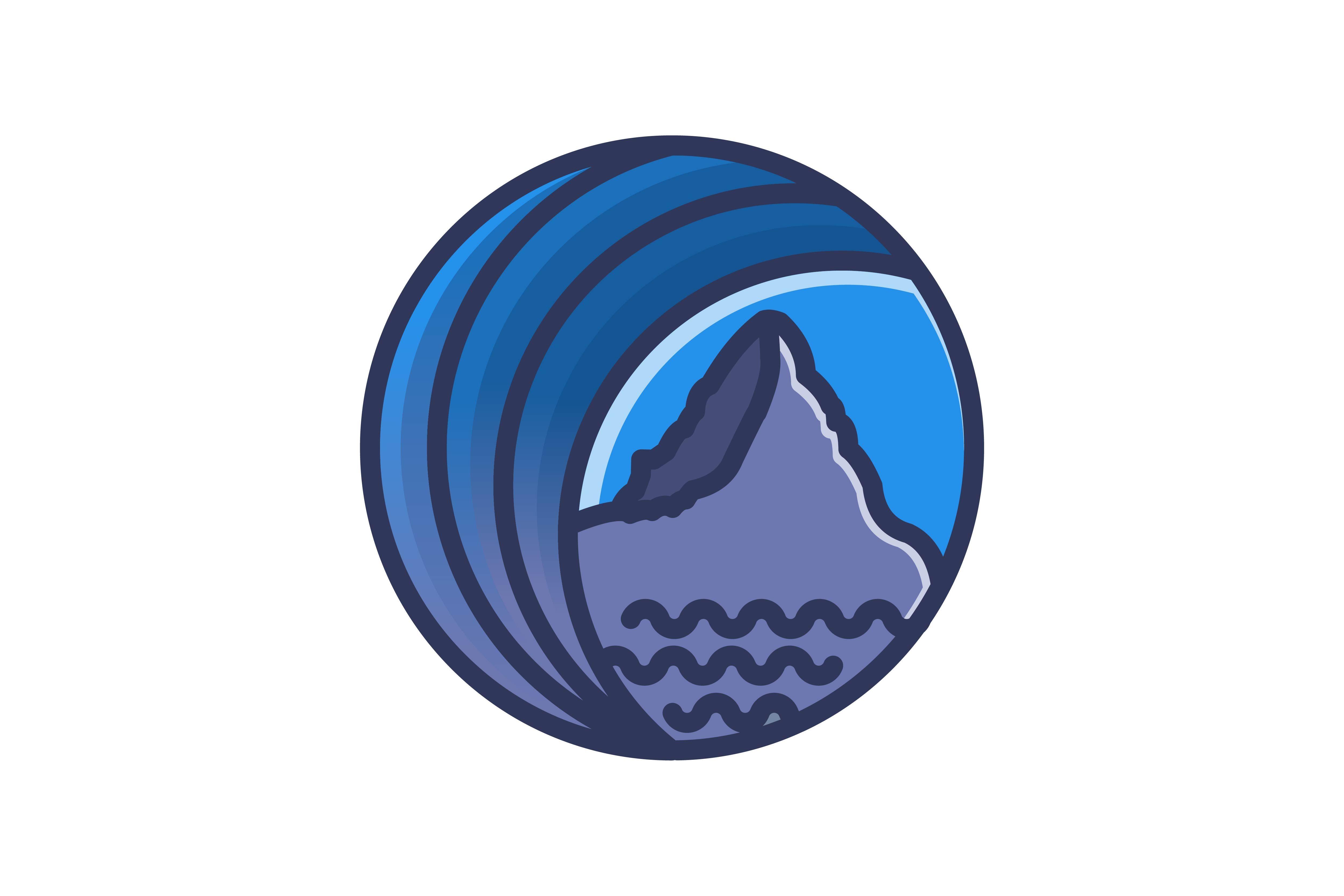 Wave and Mountain Logo - Mountain and wave landscape logo Graphic by yahyaanasatokillah ...