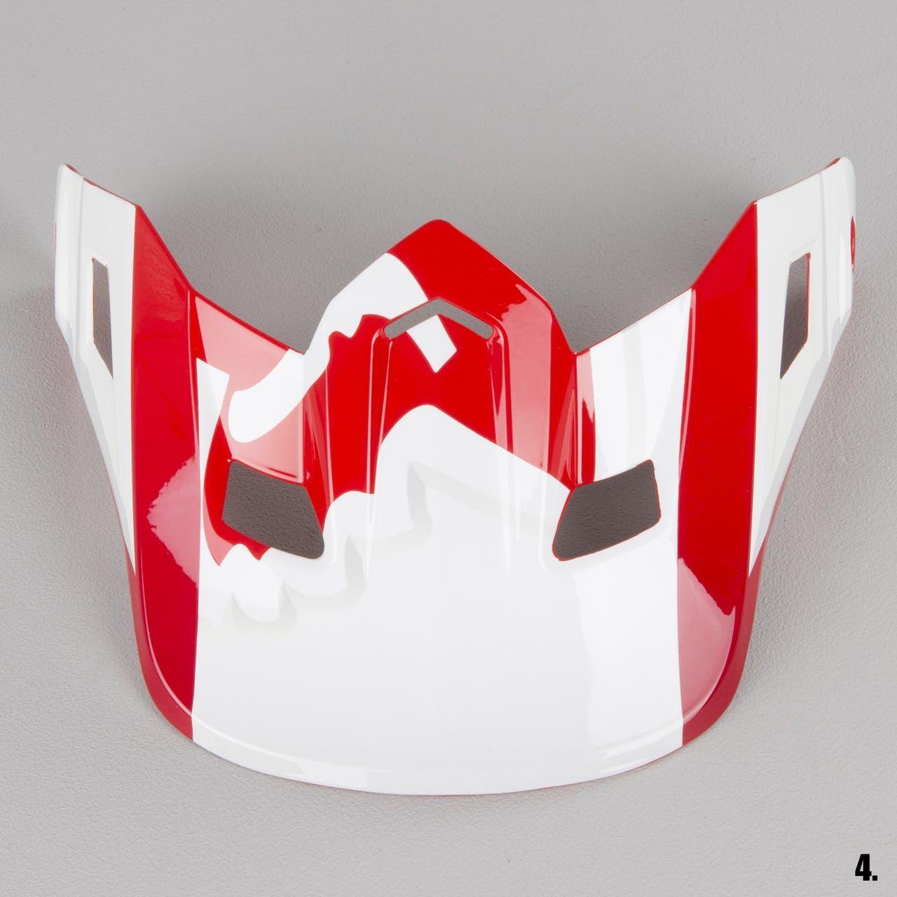 Red White Race Logo - Fox V2 Race Helmet Peak Red-White (Now -80%) - 24mx.co.uk
