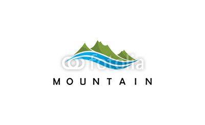Wave and Mountain Logo - Mountain wave logo. Buy Photo
