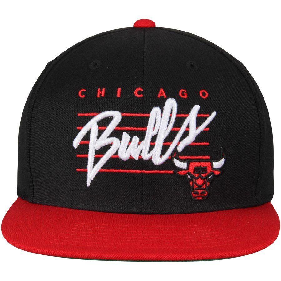 Red Cursive Logo - Men's Chicago Bulls Mitchell & Ness Black/Red Cursive Script Logo ...